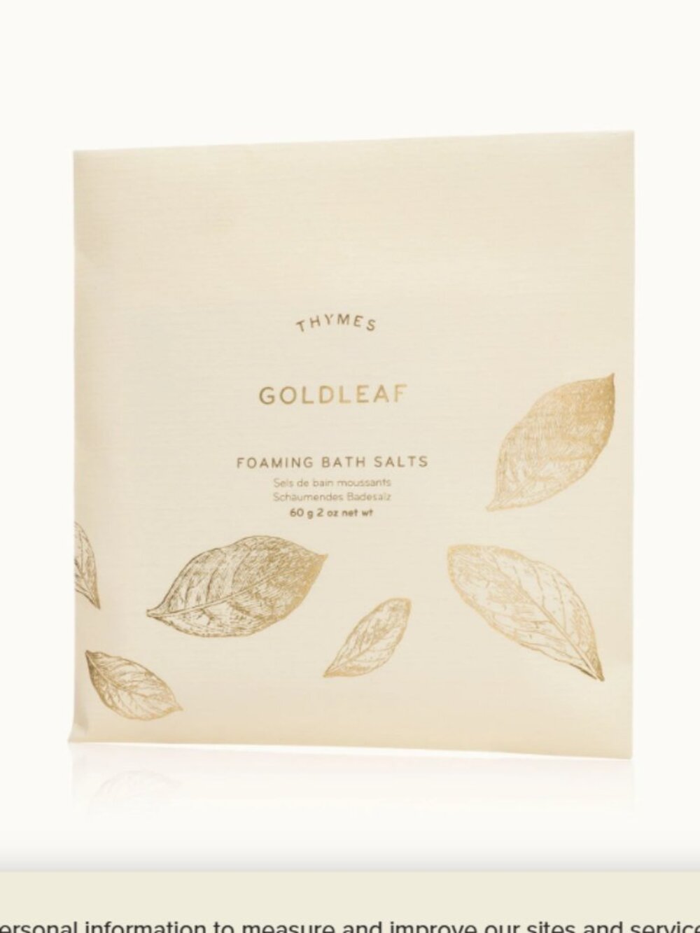 Thymes GOLDLEAF Foaming Bath Salts NEW - 5 Packets NEW